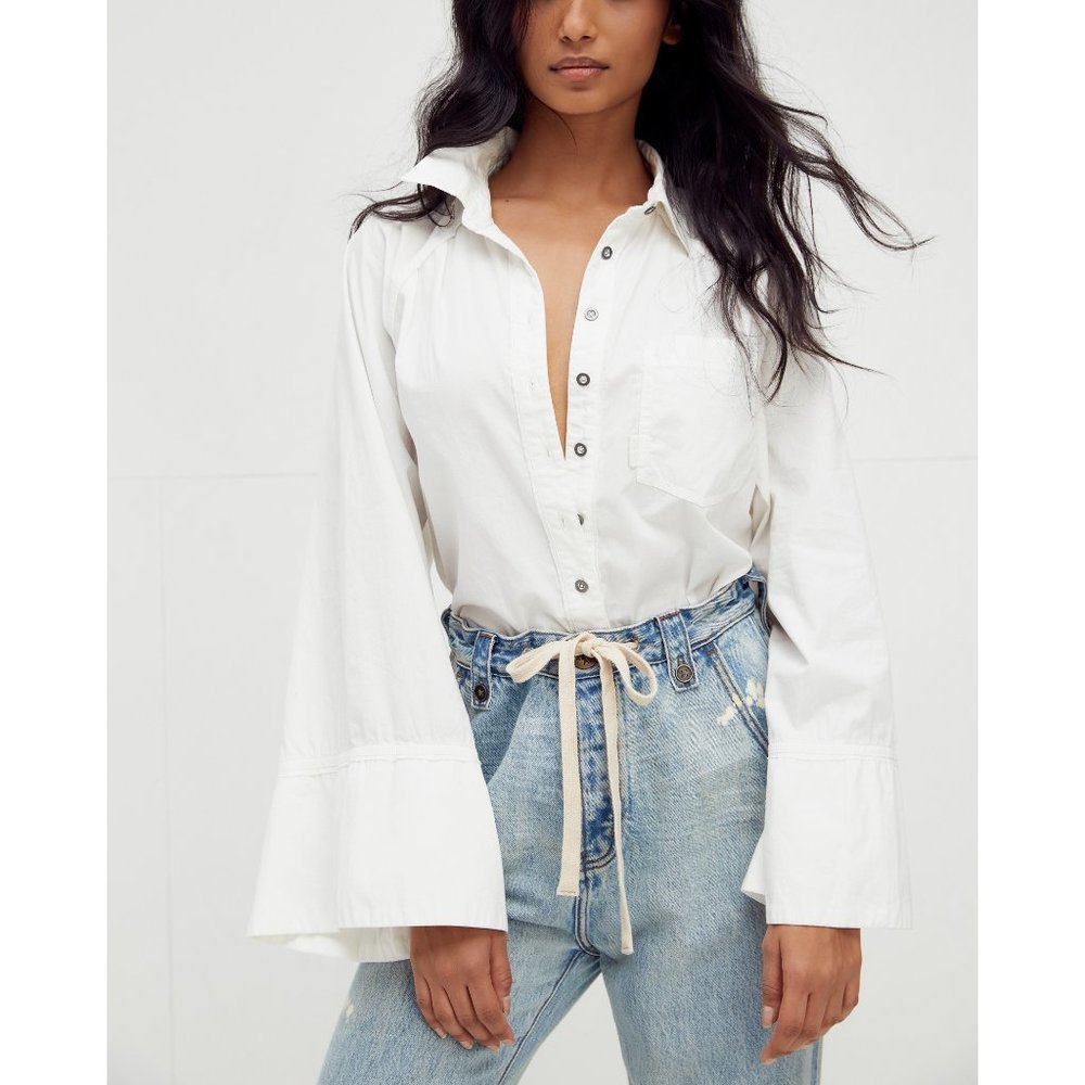 NWT Free People Milano Top / True White